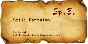 Szili Bertalan névjegykártya