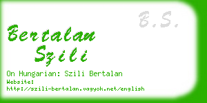 bertalan szili business card